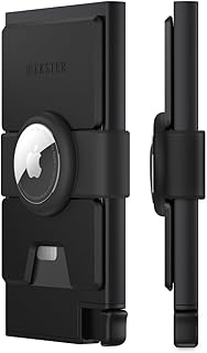 Aluminum AirTag Wallet | Smart Wallets for Men | Apple Air Tag Wallet with RFID Blocking | Slim & Minimal Money Holder with Push Button for Quick Card Access | Black