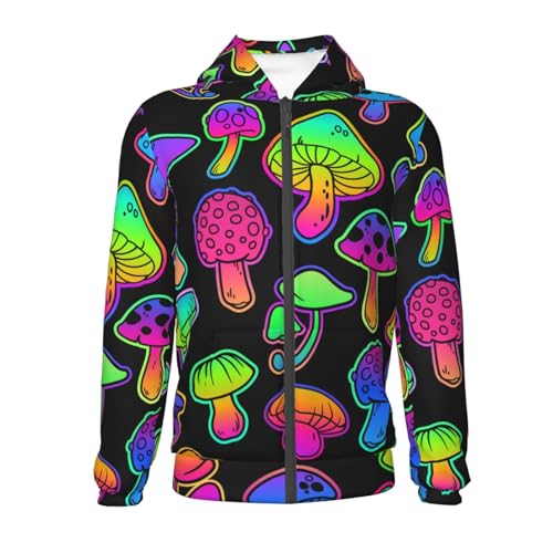 Bright Mushrooms Kid Hoodies Boys Zip Up Sweatshirts Girls Pullover with Pocket2