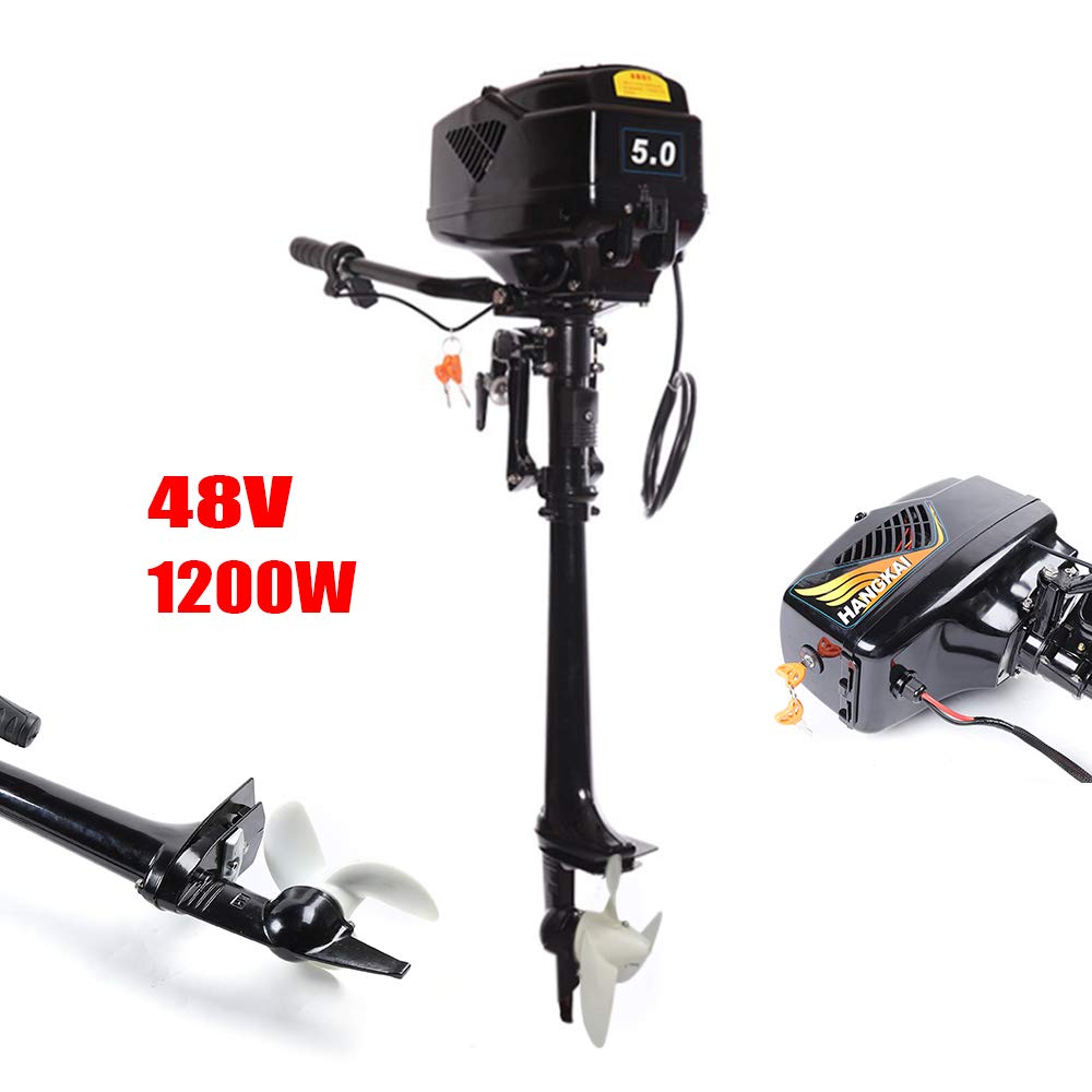 HANGKAI 48V 1200W Elektro-Außenbordmotor Schiffsmotoren Lange Welle 18km/h Elektro-Außenborder Außenborder