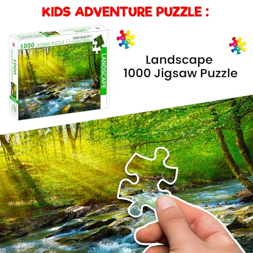Image of Landscape 1000 Piece Jigsaw Puzzles for Kids and Childrens - Realistic Illustration Challenging Brain Booster Gifts, Fun and Creative Fun Game - Ages 9+ (1000 Pcs)