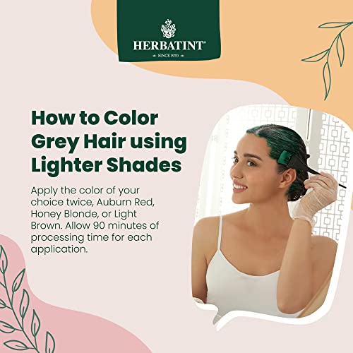 Herbatint Henna Color Organic Hair Dye - Plant-Based Henna Powder & Herbal Formula - Vegan - Light Brown - 3.5Oz #TOP3