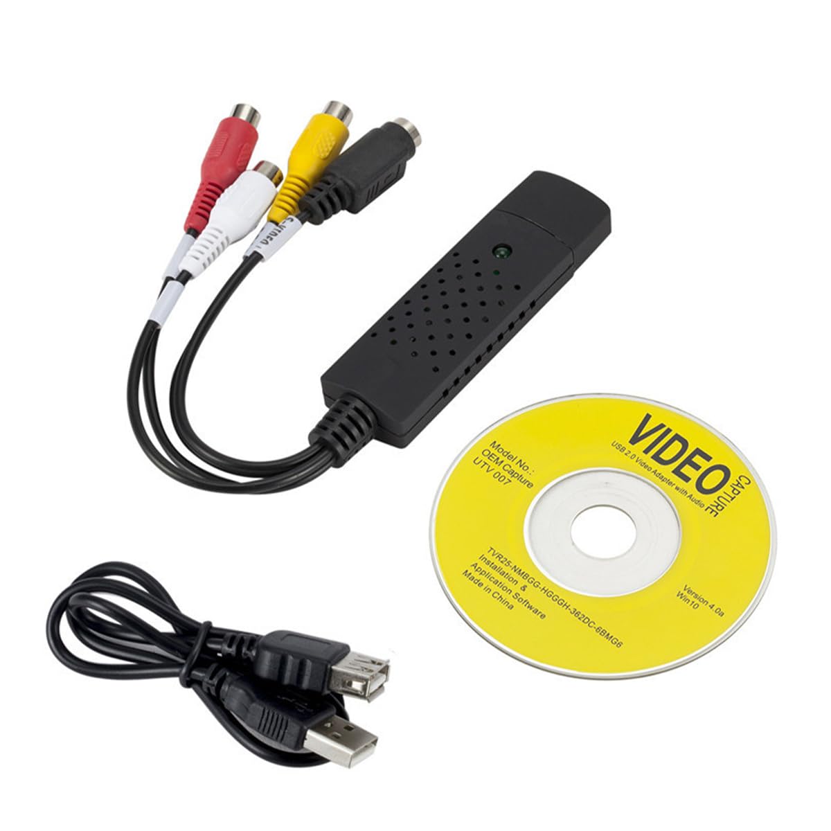 Karta przechwytująca wideo USB Alnicov do przechwytywania obrazu dla komputerów PC, TV, MAC, Windows Vista, zgodny z konwerterem wideo RCA na USB