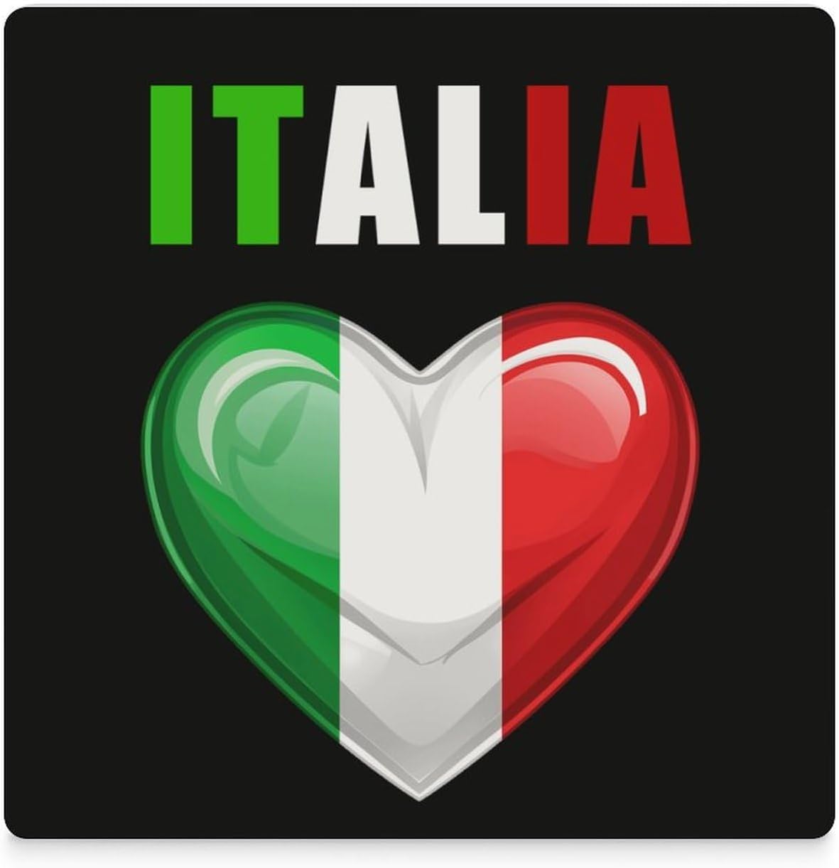 Italy Flag Coaster for Drinks Square Ceramic Table Coasters Stone Mat Crafts 6PCS Home Kitchen Decor