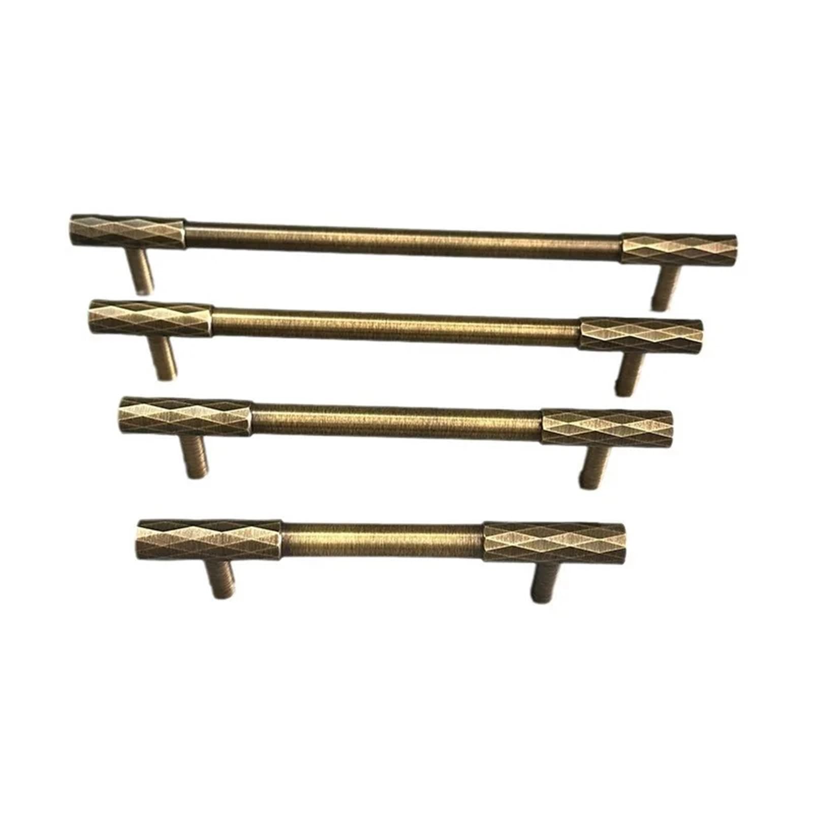 KDHCVKZ 1pcs Brass Diamond-Rolled Antique Copper Pull Handle for European, American,Modern Japanese Wardrobes,Shoe Cabinets,and Wine Cabinets(Bronze-128 168)