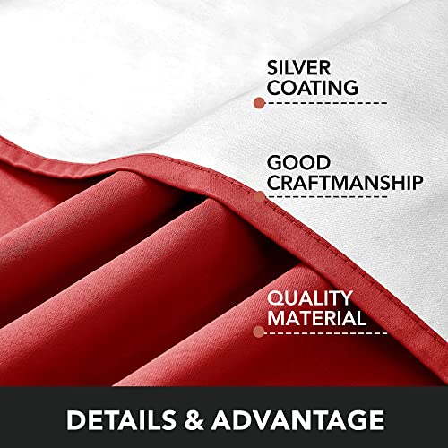 Deconovo Red Curtains 84 Inch Length - Grommet Party Curtains With Silver Backing, Bedroom And Living Room Drapes (52W X 84L, Red, 2 Panels) #TOP2
