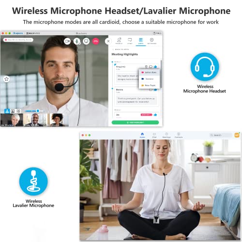 Bietrun Wireless Microphones For Computer, Usb Headset/Lapel Lavalier Microphone Uhf Wireless Microphone System With Usb Receiver For Pc/Desktop, Plug&Play, For Zoom, Meeting, Podcasting, Recording #TOP3