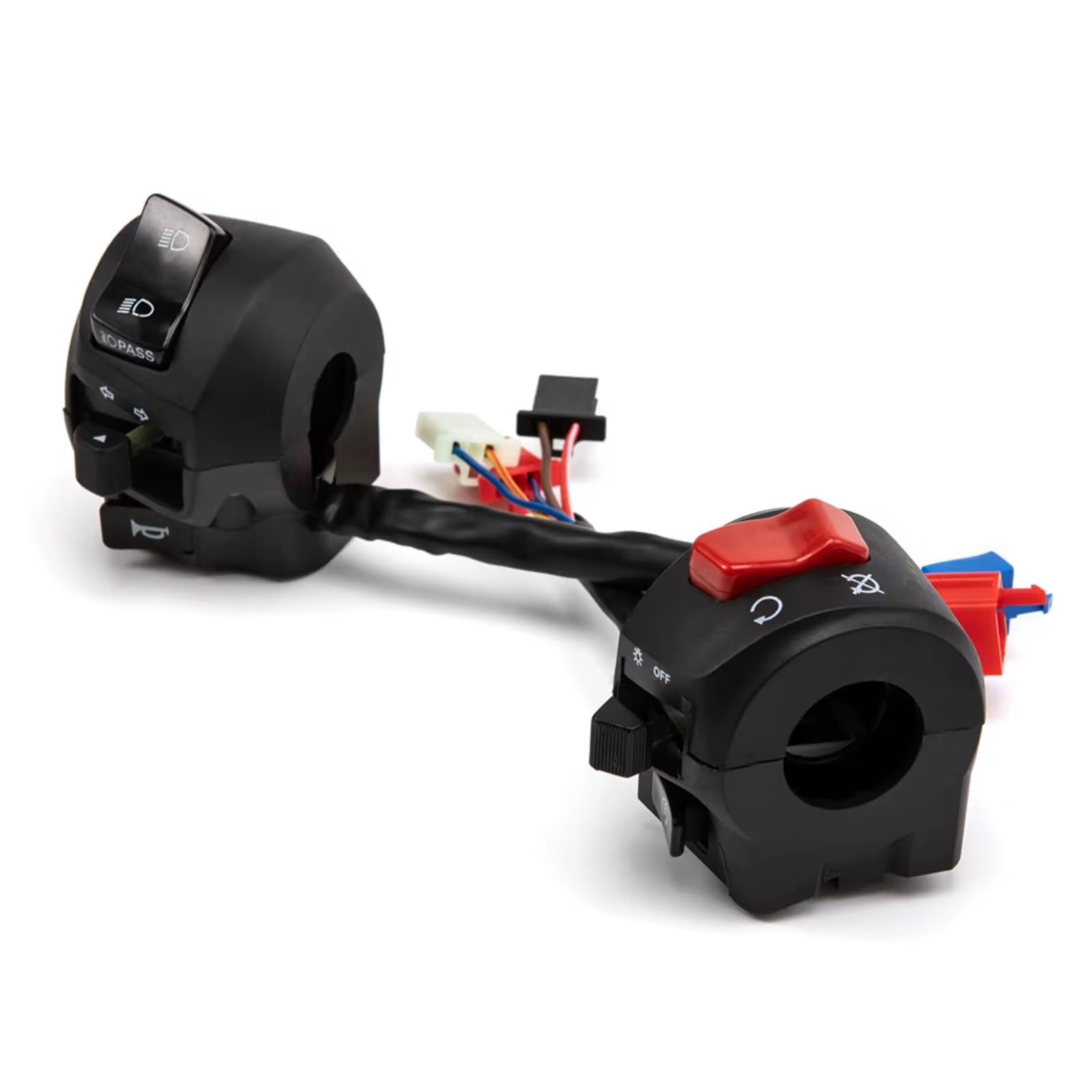Comando Manubrio 1 Paio Di Interruttori Manubrio Moto Sinistra Destra Da 22mm Per Pulsante Di Controllo Avviamento Elettrico Faro Indicatore Direzione Clacson Universale