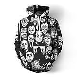 maduang Hot Horror Movie 3D Print Hoodies for Men Women Zipper Jacket Sweatshirt Halloween Cosplay Costume(Style-3,XL)
