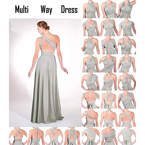 Iwemek B073CGJ1JR Women Transformer Convertible Multi Way Wrap Long Prom Maxi Dress Halter V-Neck Wedding Bridesmaid Evening Party Dress Adjustable Spaghetti Strap Backless Flowy Boho Beach Cocktail Dance Gown White Xl thumb #3