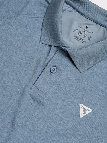 Image of TECHNOSPORT Men's 100% Polyester Slim Fit Self-Design Half Sleeve Polo T-Shirt with Double Cool, SPF50+ Properties for Gym, Workout 7 Regular Use