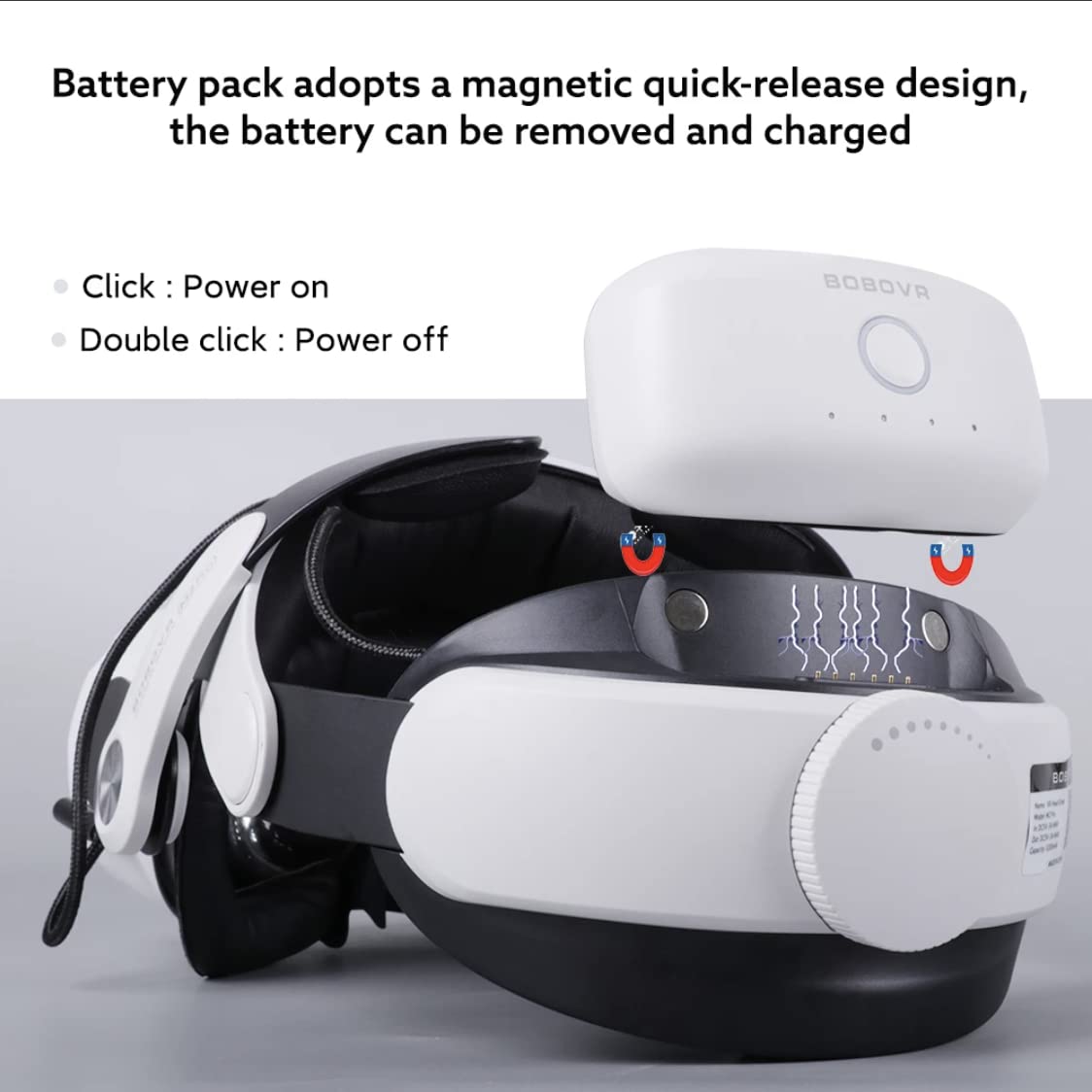 BOBOVR M2 Pro- Oculus Quest 2 için Pil Paketi Baş Bandı, Manyetik