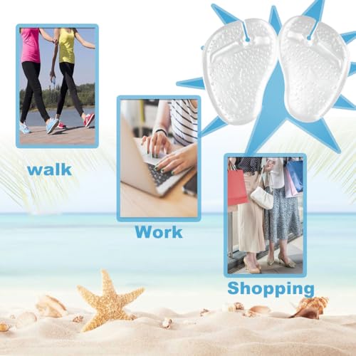 Image of Gel Pads for Thong Sandals, 8 Pairs | Toe Protectors, Forefoot Cushion Inserts, Non Slip, Metatarsal Support and Pain Relief