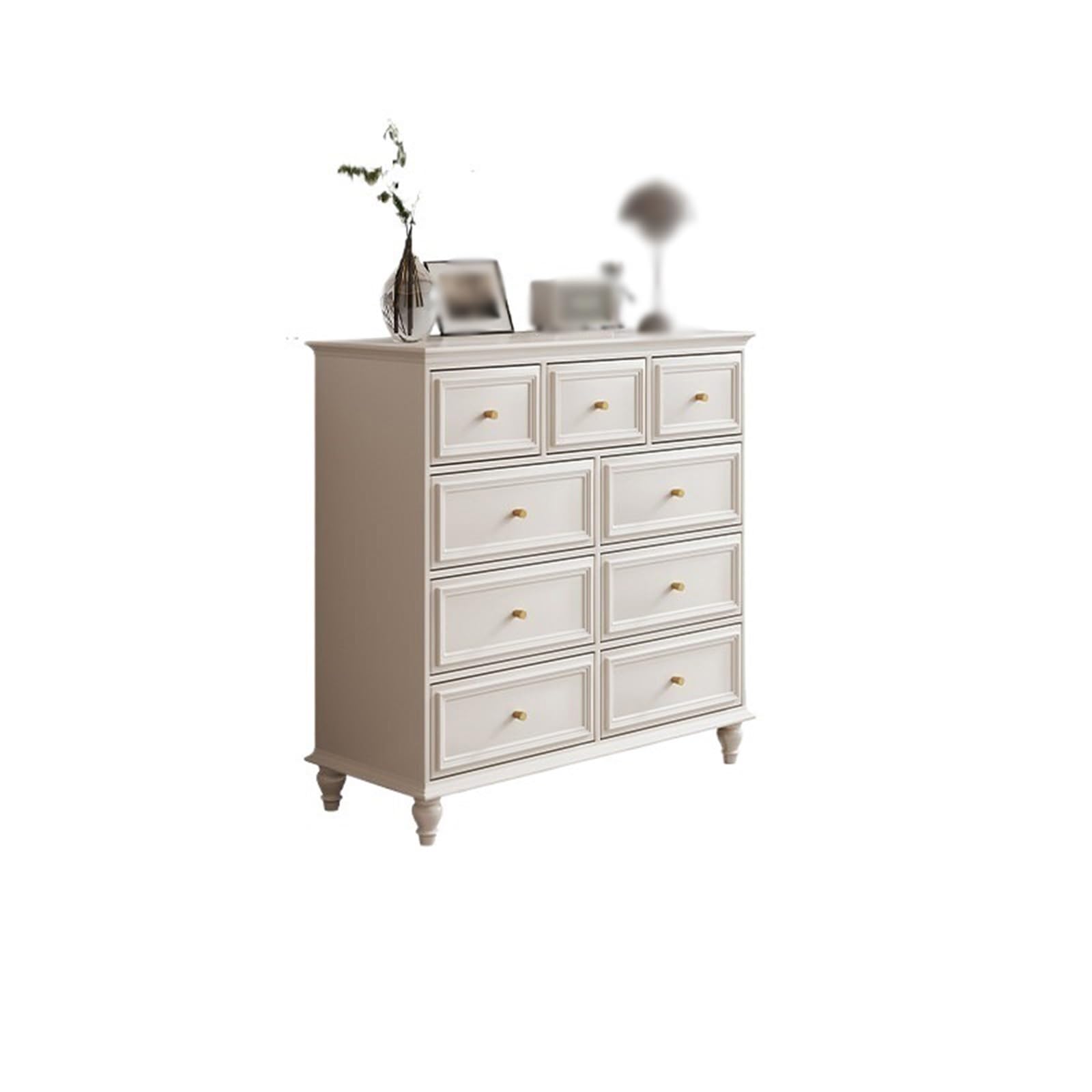 Dh2yjnbf3 Bedroom Dresser With 9 Drawers Wooden Storage Tower Chest Of For Bedroom, Hallway, Closets Storage Organizer(White)