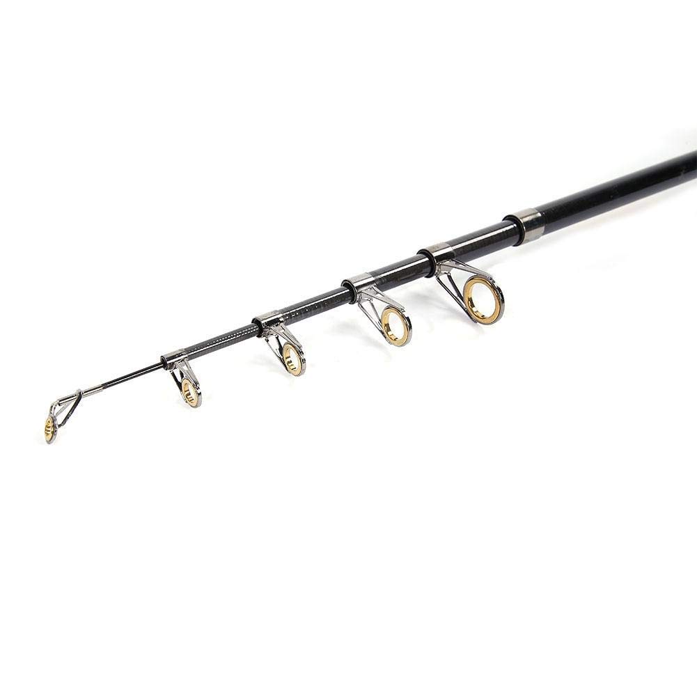 Canna da Pesca Telescopica 1.8M in Carbonio con Anelli in Ceramica per Mare e Lago Pesca Sportiva Outdoor Portatile Compatta