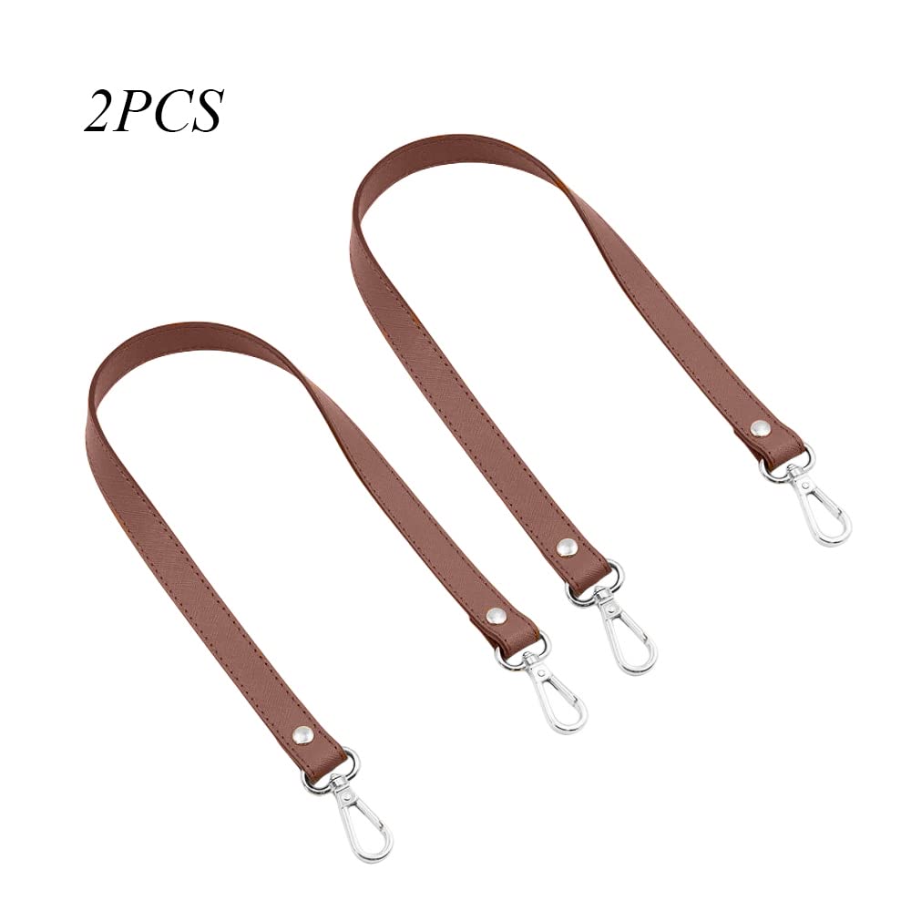 2x Geflochtene Lederhenkel 60cm - Taschengurte Aus PU Leder Mit Metallhaken Für Handtaschen