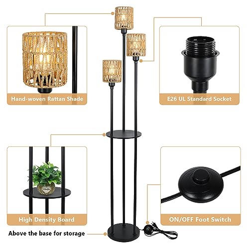 Stepeak 221105A1 Boho Floor Lamp With Shelves thumb #3