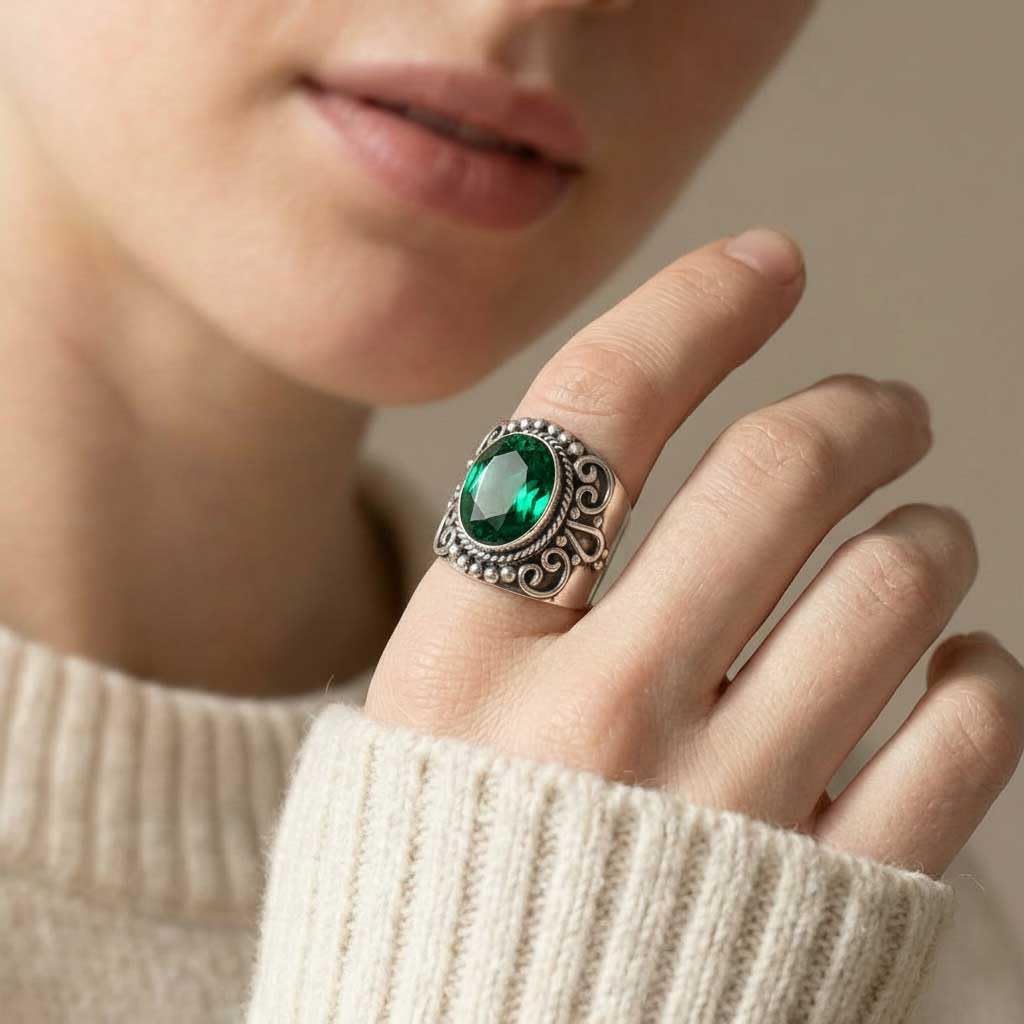 Amethyst, Labradorite, Rose Quartz, Tiger Eye Oval Handmade Ring 925 Sterling Silver Plated Boho Natural Gemstone Jewelry For Women