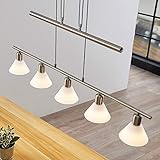 Perfektes Ambiente für Ihre Wohnung! Als Pendellampe Esszimmer, Wohnzimmerlampe, in der Küche oder über dem Esstisch – diese Hängelampe mit 5 trendigen, marmorierten Glasschirmen machts extra wohnlich & einladend.