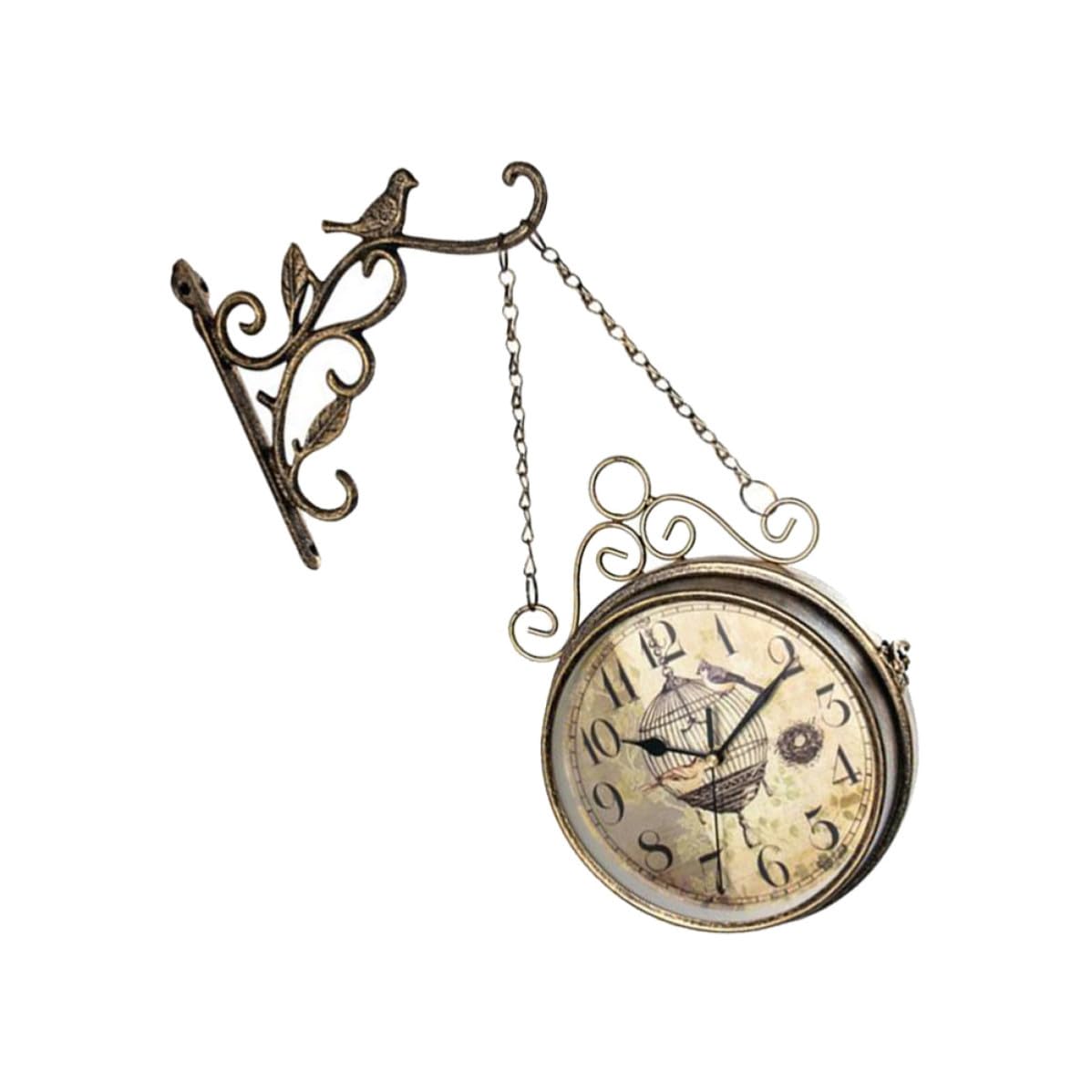 Horloge murale pour pub et espace de travail style vintage avec verre robuste