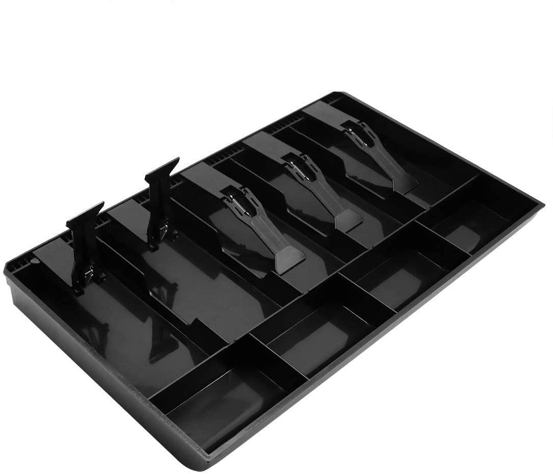 Krivon Cash Drawer/Cash Box with 5 Notes and 4Coin Slots ABS Cashier Storage Box for Super Markets 40.4 X 24 X 3.5 cm | Black-image-14