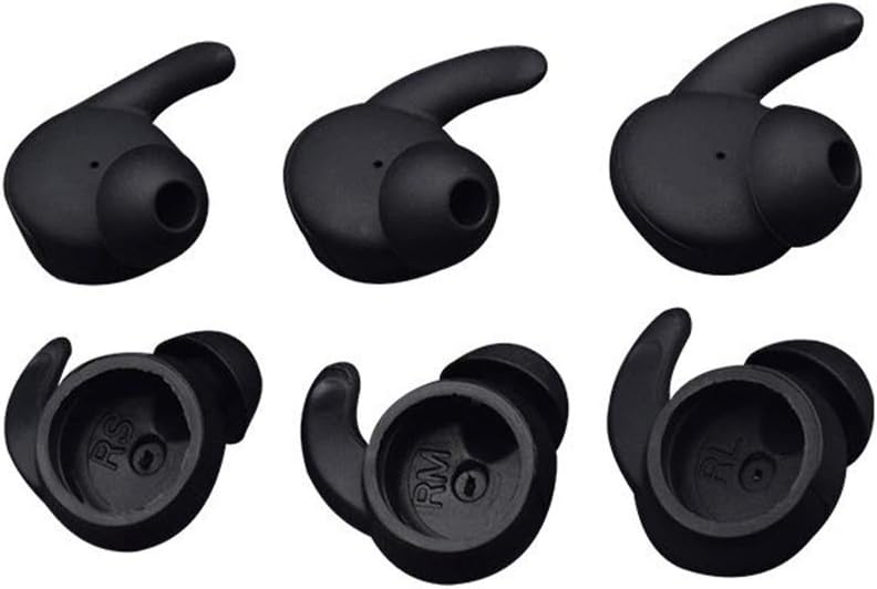 WHER 3 Pairs Earbuds Cover In-Ear Tips Soft Silicone Skin Earpiece Ear Hook Buds Replacement For Huawei Honor AM61 Sports Bluetooth Headset