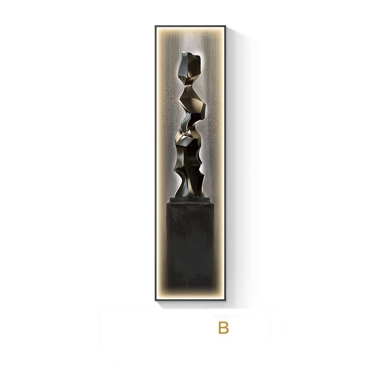 Art mural lumineux haut de gamme grand tableau suspendu d'entrée noir B