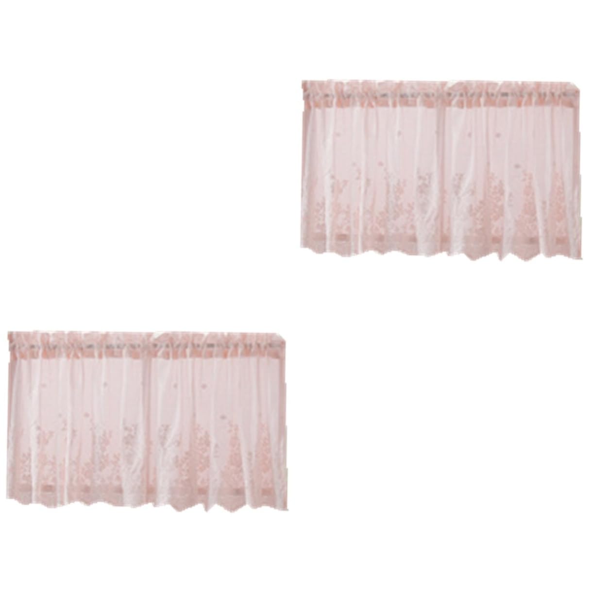 Cortinas cortas de cocina Cabilock decorativas con encaje para ventana de balcón luminoso