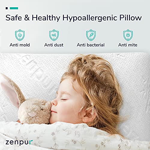 ZenPur - Memory Foam Pillow - Orthopedic Pillow for Neck Support - Made in EU, 2-Pack, Comfortable Side Sleeper Pillow… - Image 5
