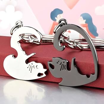 Amazon.co.jp: [INEOUT] 猫 キーホルダー ペア カップル