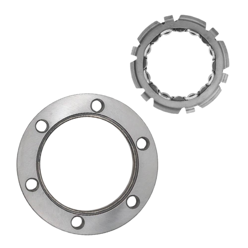 Motorcycle Starter Clutch Assembly with One-Way Bearing Compatible with YBR250 All Models - Replaces Part Numbers 1S4-15515-00-00 and 5BP-15590-00-00(1 Set)