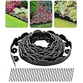 40ft Black Garden Landscape Edging, Paver Edging 2 Inch Tall, Flexible and Strengthened with Anti-UV Treatment (40ft with 36pcs Stakes)