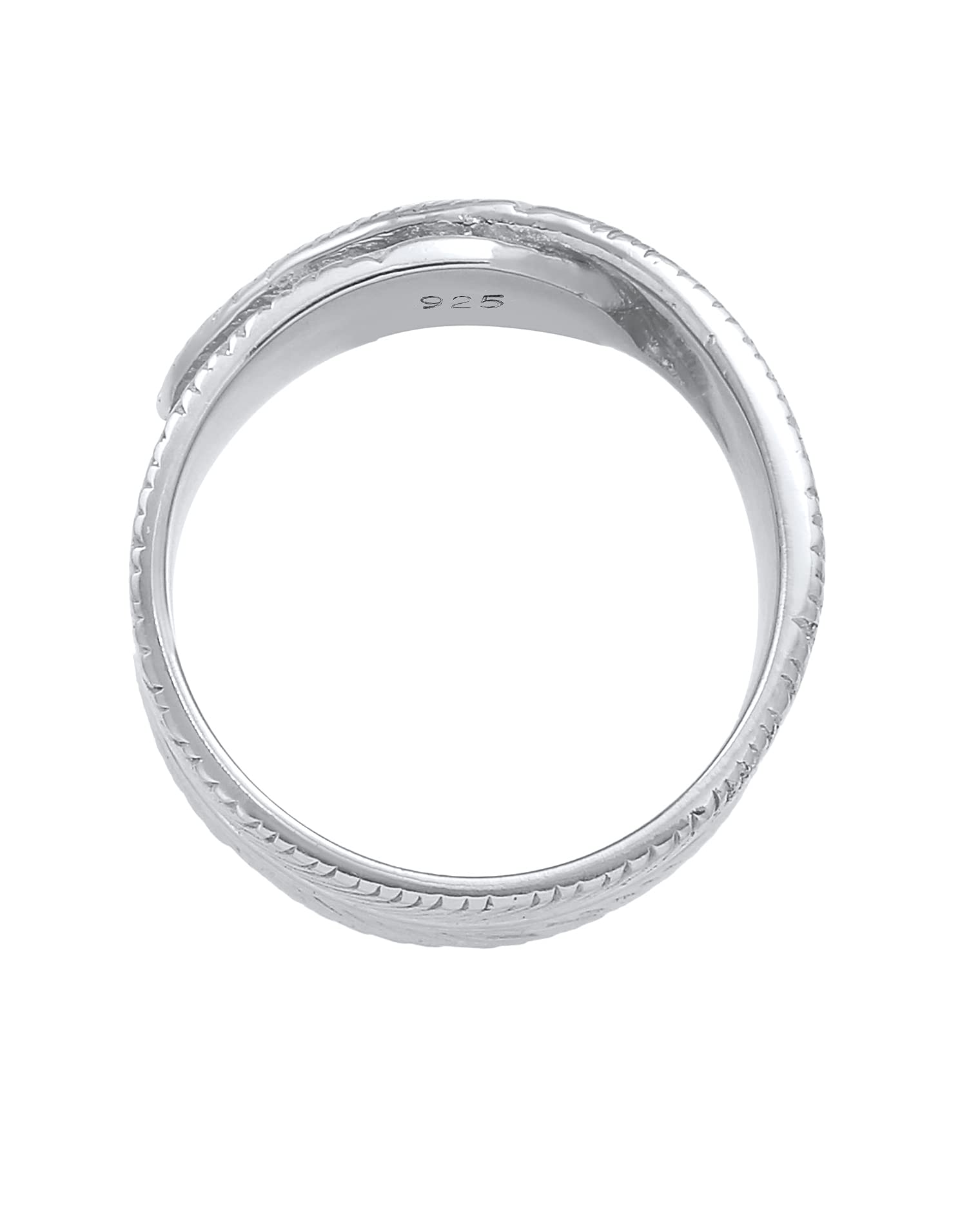 Kuzzoi Bague massive pour homme (12 mm) au design plume, large bague pour homme en argent sterling 925, bague pour homme au look vintage, taille 60-66, 0608970221