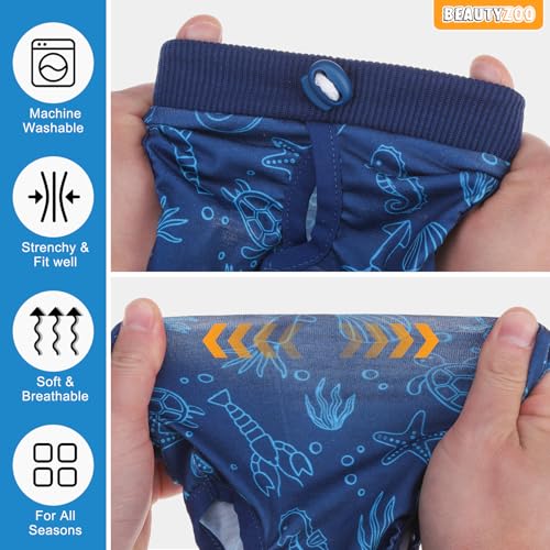 Image of BEAUTYZOO Cat Surgery Recovery Suit, Female Spay, Male Neuter, 2 Pack | Onesie for Cats After Surgery, Anti Licking Wounds, Cone of Shame Alternative, Surgical Recovery Anxiety Vest, Blue Ocean XS