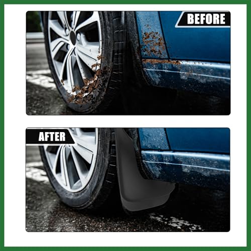 Image of Motoforti Front and Rear Mud Flaps Splash Guards Fit for Toyota Corolla Sedan 1993-1997 - Pack of 4 Black Long-Lasting