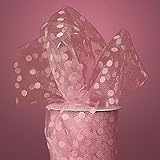 Polka Dot Tulle Ribbon Rolls - 25 Yards - 6 Inches Wide (POLKA DOTS - Pink)