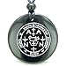 Sigil of the Archangel Zadkiel Amulet Black Agate Magic Pendant Necklace