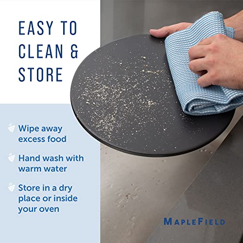 4-Pack Ceramic Pizza Stones - Make Restaurant-Quality Pizza Right At Home - Easy To Use - Durable Up To 500℉ - 100% Black Cordierite - 11.75” Diameter #TOP3