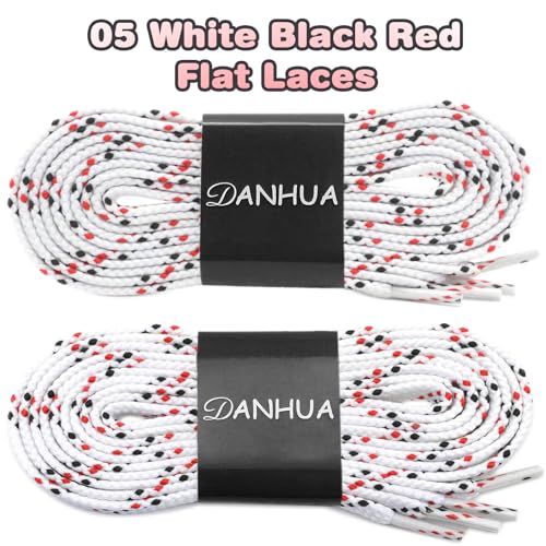 Image of Flat Shoelaces Multicolor Twill Point Thick Shoe Lace Shoestring 2 Pair