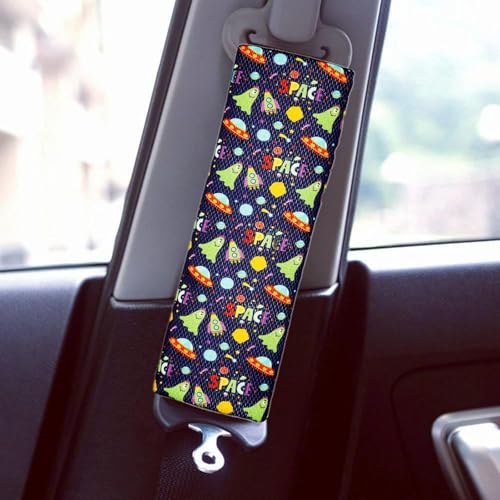 Image of Baby Seat Belt Strap Cover, 2 Pcs Kids Car Seat Belt Cushions Pads, Shoulder Strap Protectors for Girls Boys (Space 7A)