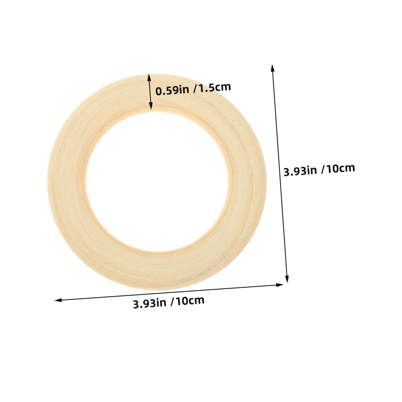 10 Stück Holzringe zum Basteln Naturholz Unbehandelt Makramee Ringe für DIY Schmuckherstellung Blumenkranz Wanddeko Hochzeitsdekoration