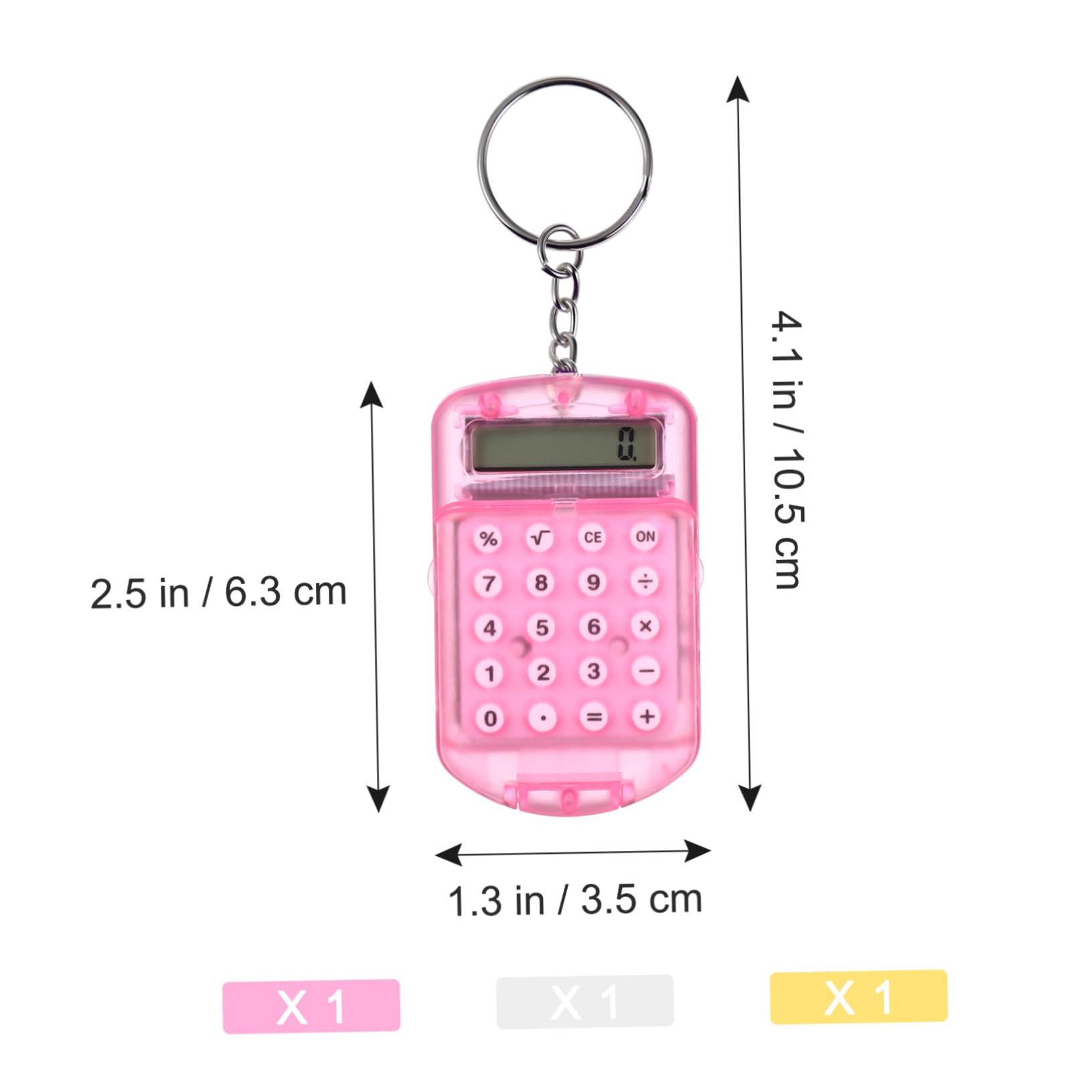 3pcs Portable Pocket Electronic Calculator with Display for Students Home and Office Use