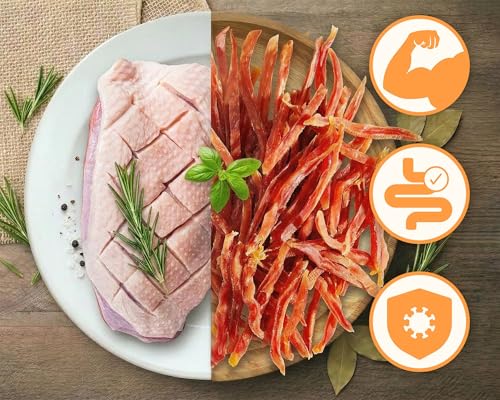 MERSJO Soft Duck Slice, weiche, schonend luftgetrocknete Entenbruststreifen für Hunde, 92 % Fleisch, 100 % natürlich… – Ansicht 2