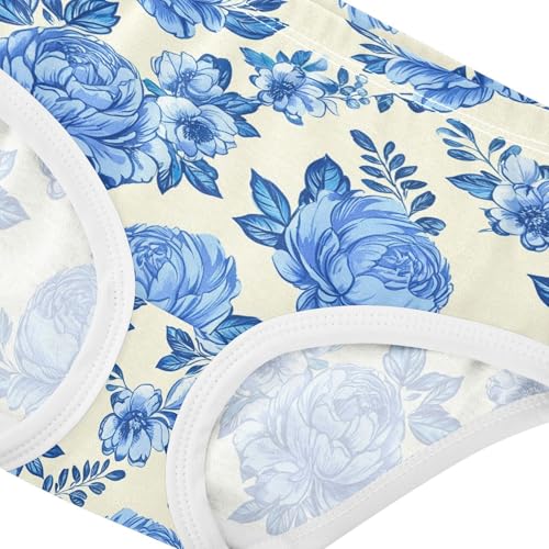 Flowers Floral Blue Yellow Toddler Girls's Underwear 2T 23028824