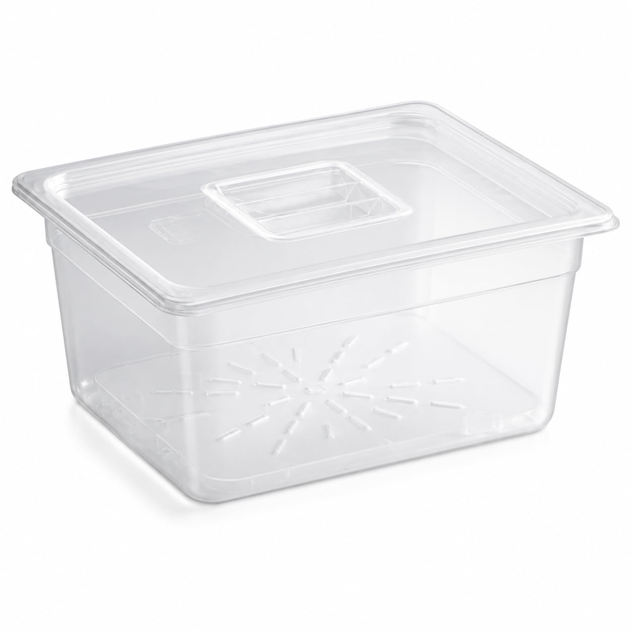 1/2 Size Food Pan with Drain Tray and Lid Kit by Glownary – 1/2 Size, 0.5 pounds, Polypropylene, Translucent, Model 247fp126dhlk