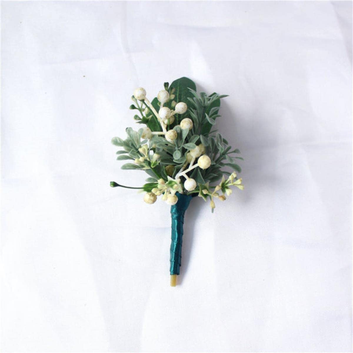 EEfpxwtz Prom corsage wrist flower， Artifici Plastic Succulent Wrist Corsage Boutonniere Brid Brooch Multicolor(A Boutonniere)