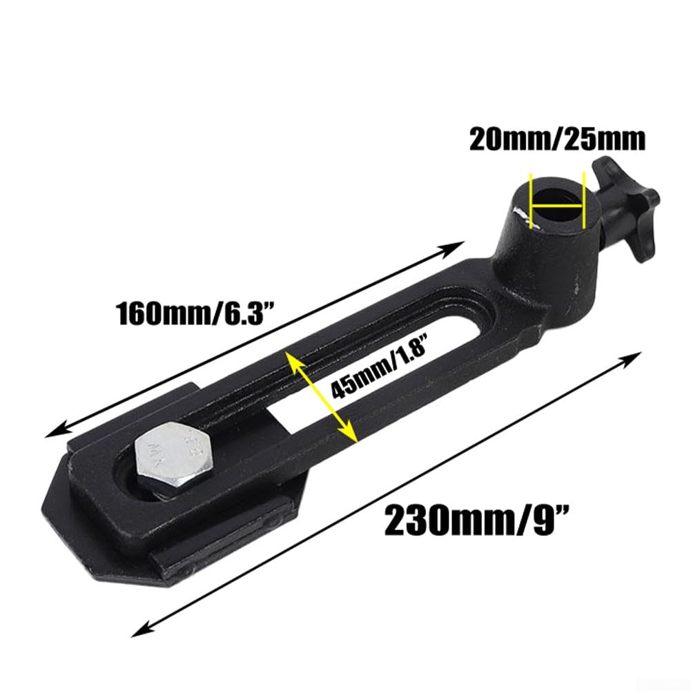 Base de portaherramientas para torno giratorio, diámetro de orificio de 20 mm/25 mm, construcción de hierro fundido resistente, se adapta a la mayoría de tornos de carpintería pequeños y medianos (