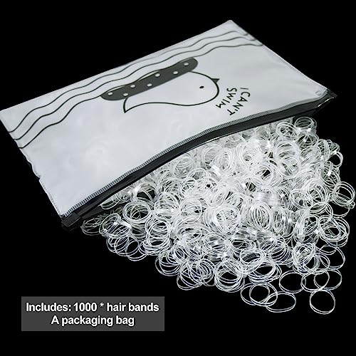 Hanyousheng 1000 Stück Haargummis Klein, Haargummis Mädchen, Mini Transparent Haargummi, Passend für Kinder Haar Zöpfen Hochzeitsfrisur, Kleine Dreadlocks