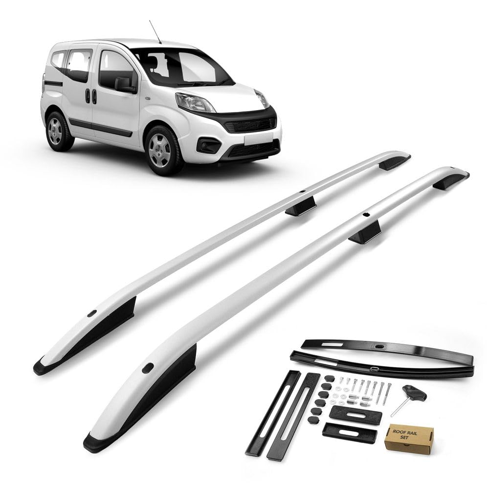 CHROMEMASTER | Barre da Tetto, Rail Tetto Compatibile con Fiat Qubo 2008-2019; Sono Utilizzate per il Montaggio di Portapacchi, Box da Tetto o Portabiciclette | Costruzione in Alluminio