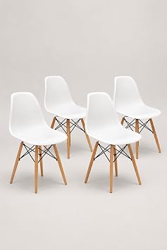 Seduna Beyaz Design Sandalye | Natural Ah ap Ayakl  | 4 Adet
