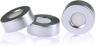 ALWSCI 20mm Closure Size, Aluminum Crimp Seal with Natural PTFE/White Silicone Septa for Headspace Vial (Case of 100)